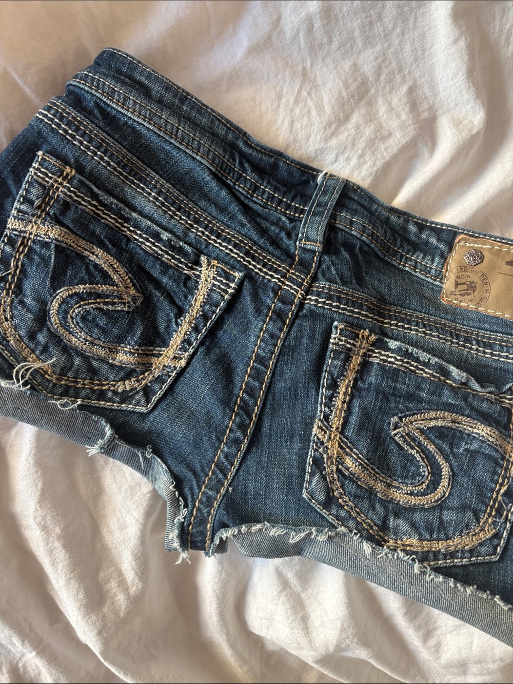2000’s Y2K Aiko Mini shorts with Wave Pattern on Pockets